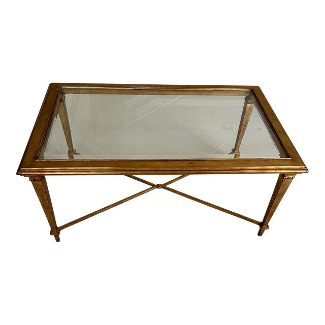 Scully & Scully Bristol Rectangular Coffee Table, Gold Leaf Finish For Sale