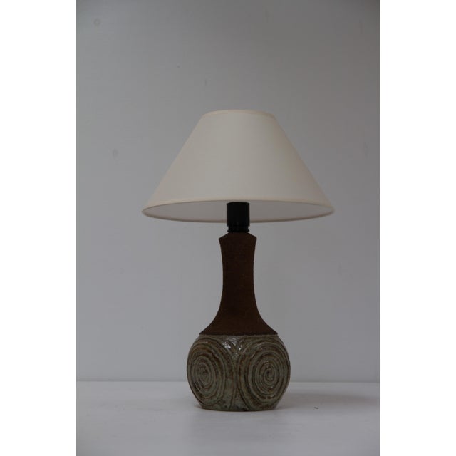 Danish Modern Ceramic Table Lamp by Børge Christoffersen for Chris Haslev, 1960s For Sale - Image 6 of 17