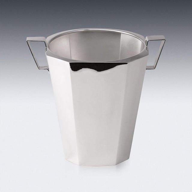 Vintage Italian Silver Octagonal Champagne Bucket, 1930 For Sale - Image 3 of 10