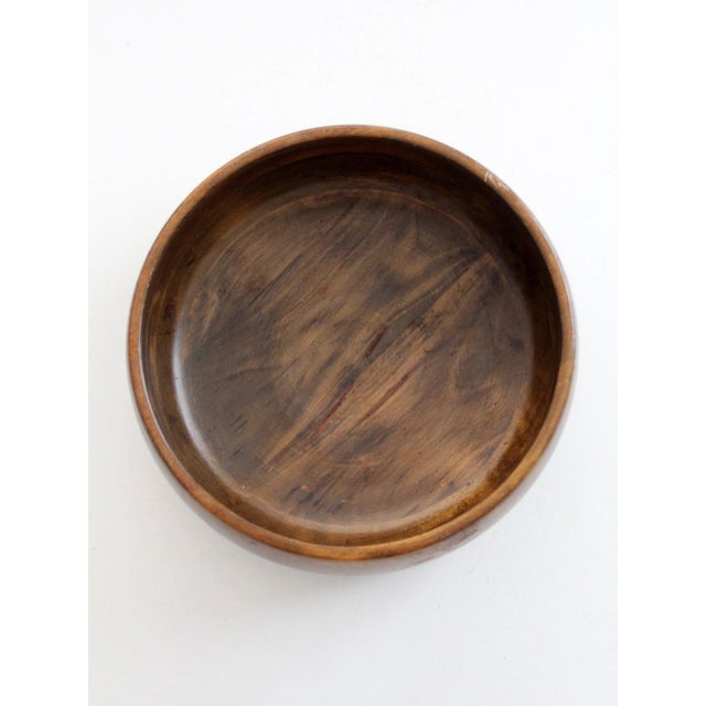 Wood Vintage Mid Century Modern Segmented Wood Serving Bowl For Sale - Image 7 of 7