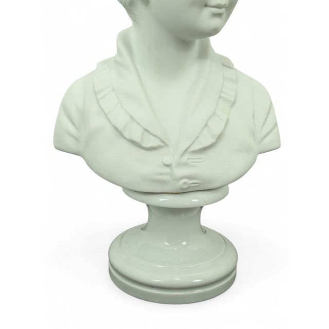 White Bust of a Boy in Limoges Porcelain For Sale - Image 6 of 8