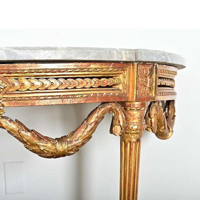 French 18th Century Louis XVI Period Demilune Console For Sale - Image 14 of 14
