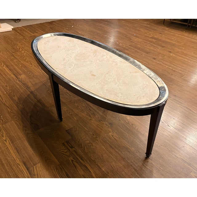 Maitland - Smith Oval Transitional Style Cocktail Table For Sale - Image 10 of 14