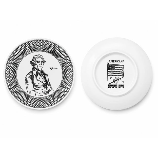 Black Americana Coasters in Porcelain with American Historical Figures by Piero Fornasetti, 1960s, Set of 7 For Sale - Image 8 of 11