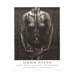 1995 Herb Ritts 'Waterfall, Woman with Sphere (1984)' Photography Black & White United Kingdom Offset Lithograph