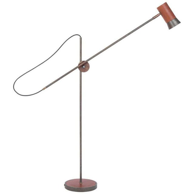 Iron Oxide and Leather Kusk Floor Lamp by Sabina Grubbeson for Konsthantverk For Sale - Image 6 of 7