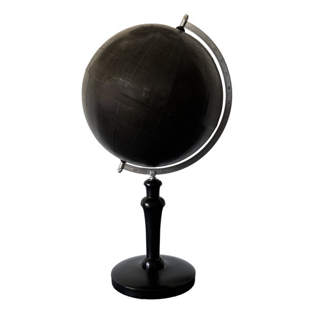 Vintage Black Slate Globe, 1930s For Sale