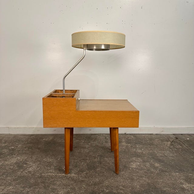 Herman Miller George Nelson for Herman Miller Side Table With Lamp For Sale - Image 4 of 12