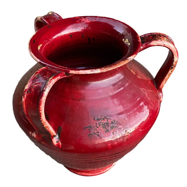 Rustic Stunning Set of 2 Fortunata Tuscany Rustic Italian Pottery Pieces - Large Vase and Bowl For Sale - Image 3 of 10