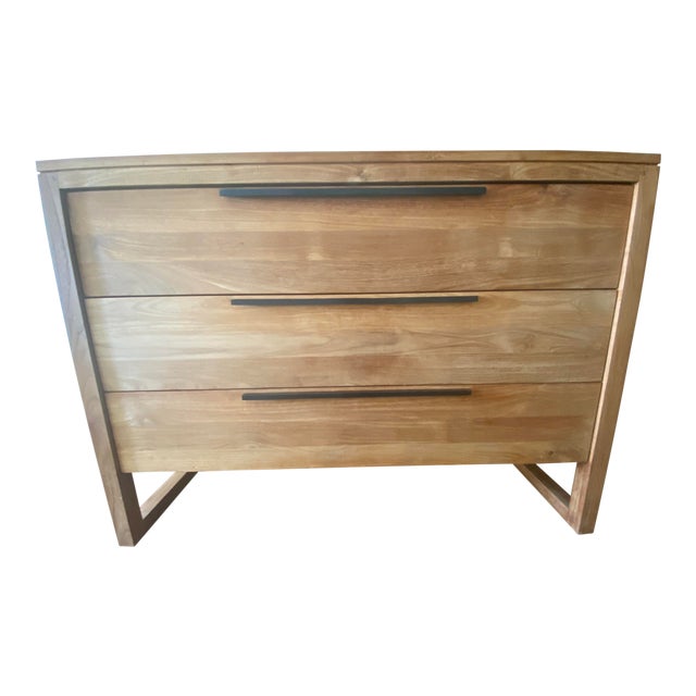 Crate And Barrel Linea Ii Natural Three Drawer Chest Chairish