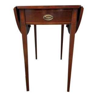 Vintage Federal Style Mahogany Inlaid Pembroke Drop Leaf Tables For Sale