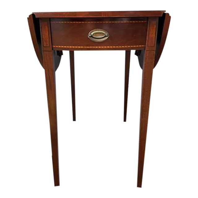 Vintage Federal Style Mahogany Inlaid Pembroke Drop Leaf Tables For Sale