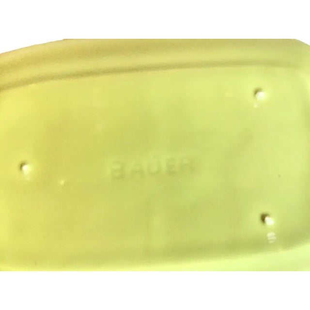 Vintage Bauer Mid Century Modern Green Brown Pottery Serving Trays- Set of 2 For Sale - Image 4 of 6