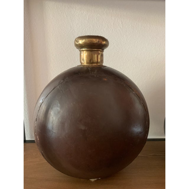 Brutalist Antique Brown Tin Vessel For Sale - Image 3 of 4