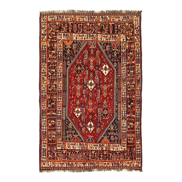 1960s Pasargad Rust Persian Antique Qashaie For Sale