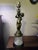 Mid 20th Century Brass Cherub Lamp With Cut‑Glass Diamond Base, 36″ Tall For Sale - Image 4 of 13