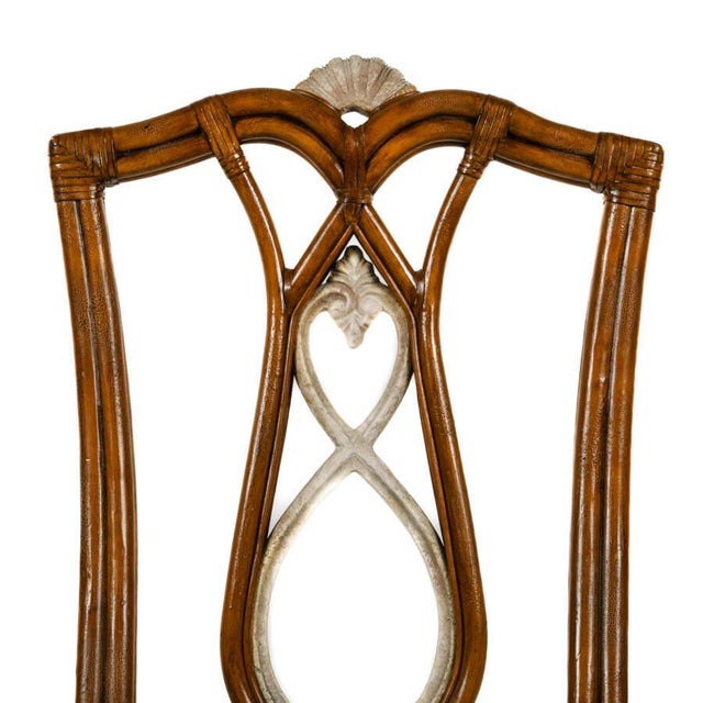 Late 20th Century Casa Stradivari Bamboo and Rattan Dining Chair With Ball-and-Claw Feet For Sale - Image 5 of 7