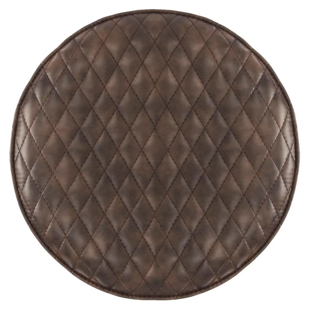 30"H Mid Modern Stool, Dark Brown & Silver For Sale - Image 4 of 8