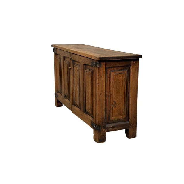 Rustic 18th Century Rustic Gothic Low Walnut Sideboard For Sale - Image 3 of 5