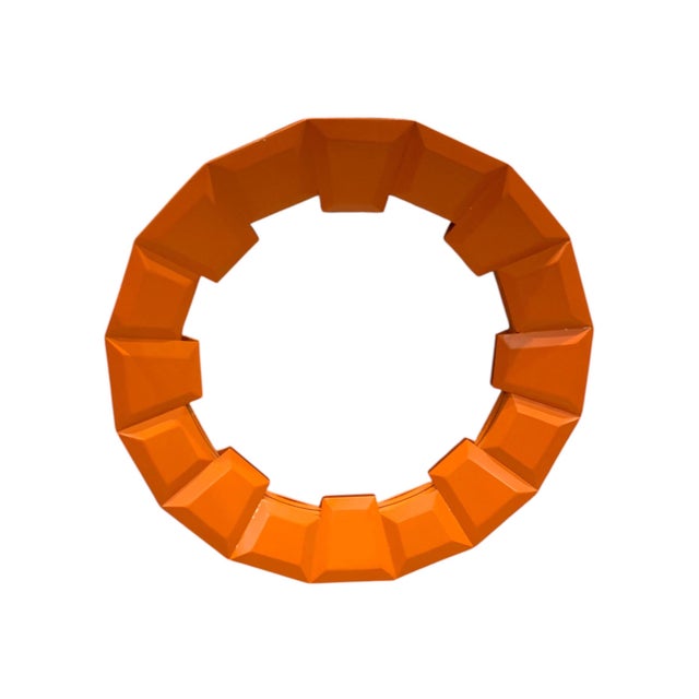 Large Abstract Orange Over Mantel Wall Mirror from Theodore Alexander, 2000s For Sale - Image 10 of 10