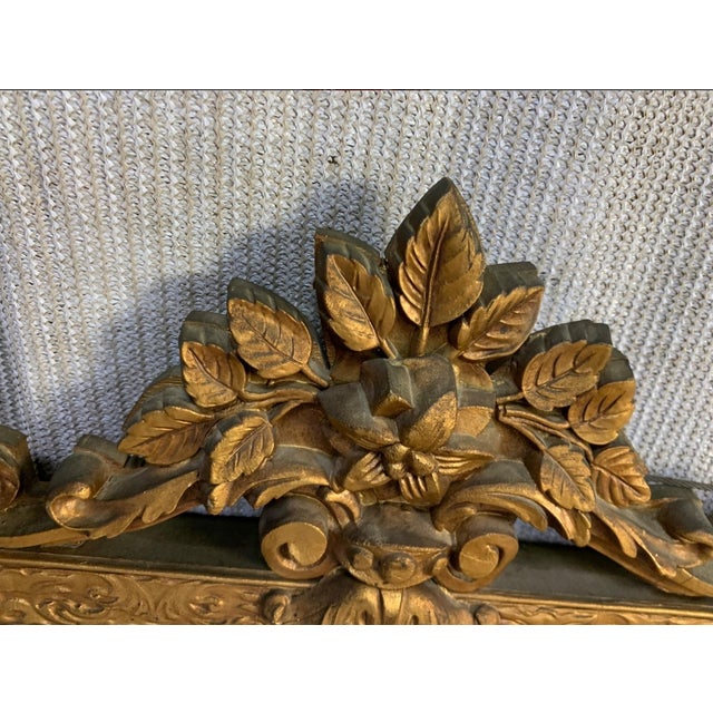 Mirror - Vintage French Provincial Gold Rectangle Ornate Wall Mantle Mirror For Sale - Image 4 of 4