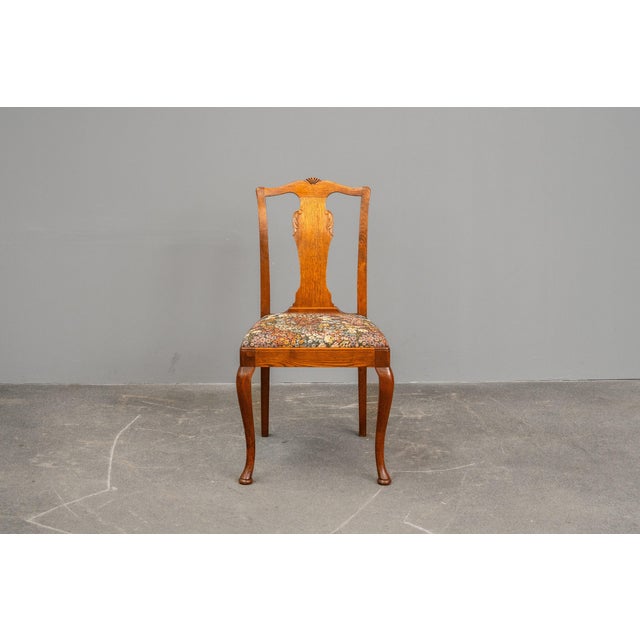 20th Century Art Nouveau Chairs in Oak, Set of 4 For Sale - Image 11 of 18