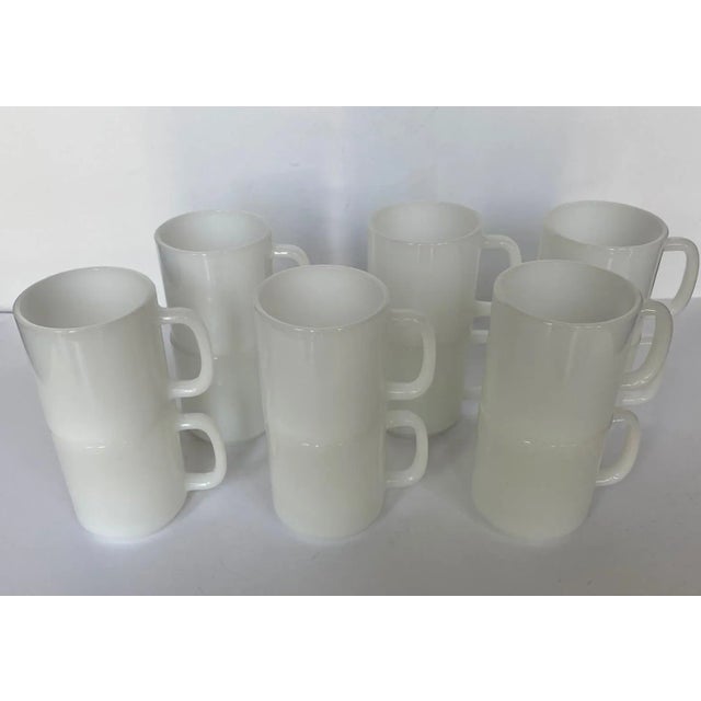 Vintage 1970s Glasbake White Coffee Cups - Set of 6 For Sale - Image 10 of 11