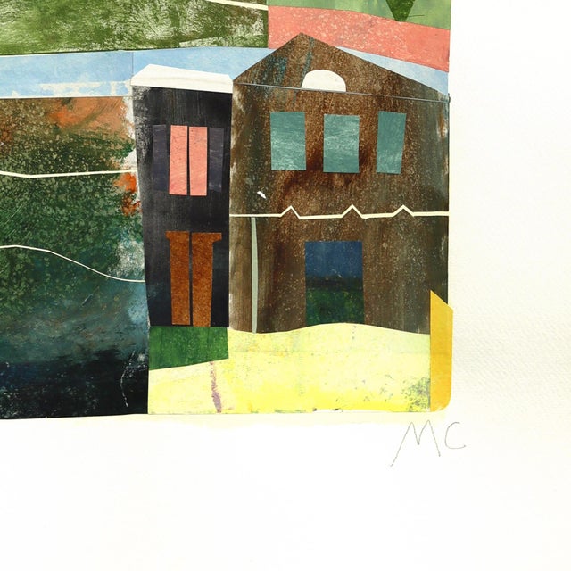 Prairie Stories - Original Contemporary Prairie Landscape Watercolor Collage Mixed Media Work on Paper by Maria C Bernhardsson For Sale In Los Angeles - Image 6 of 7