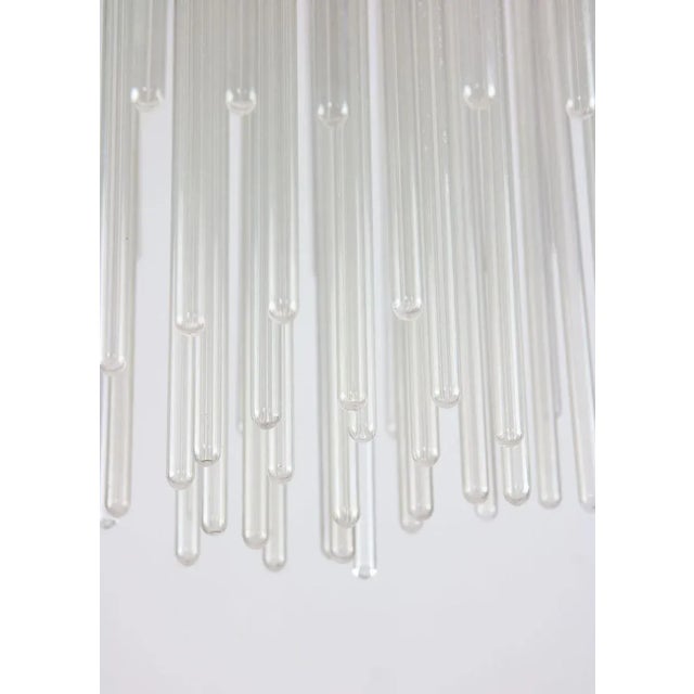 Minimalist Hand Blown Glass Chandelier, 1970s For Sale - Image 9 of 18
