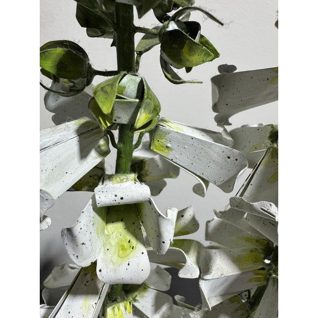 Rustic European Late 20th Century Metal Foxglove Sculpture For Sale - Image 3 of 10