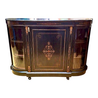 Mid 19th Century Napoleon III Second Empire Ebonized and Inlaid Credenza For Sale