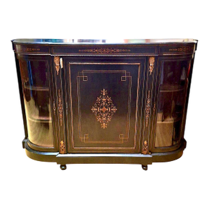 Mid 19th Century Napoleon III Second Empire Ebonized and Inlaid Credenza