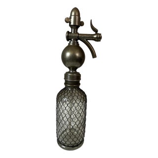 Vintage Siphon in Glass and Metal, 1900 For Sale