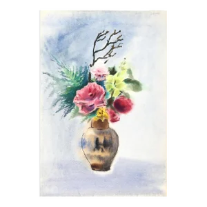 1940s "Flowers P6.49" Watercolor Painting by Eve Nethercott