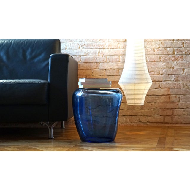 Isola Blue Side Table in Murano Blown Glass from Kanz For Sale - Image 7 of 14