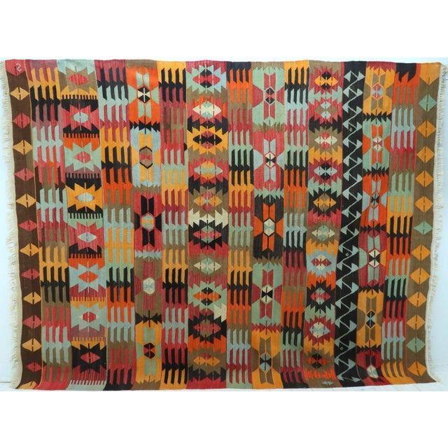 Vintage Turkish Kilim Rug-7’3’x9’1" For Sale - Image 13 of 13