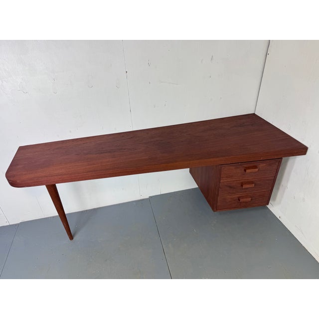 Wood Mid-Century Modernist Danish Teak Desk by George Nakashima, 1950s For Sale - Image 7 of 15