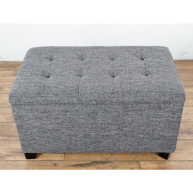 Contemporary Tainoki Gray Upholstered Button Tufted Ottoman Chairish