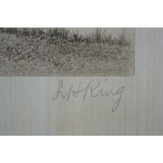 Printmaking Materials Antique Louise Howland King Signed Birthplace of George Washington Etching 30" For Sale - Image 7 of 11