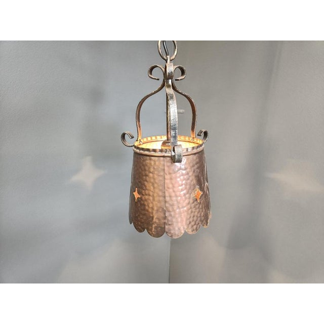 Brutalist Copper Pendant Light, 1970s For Sale - Image 9 of 11