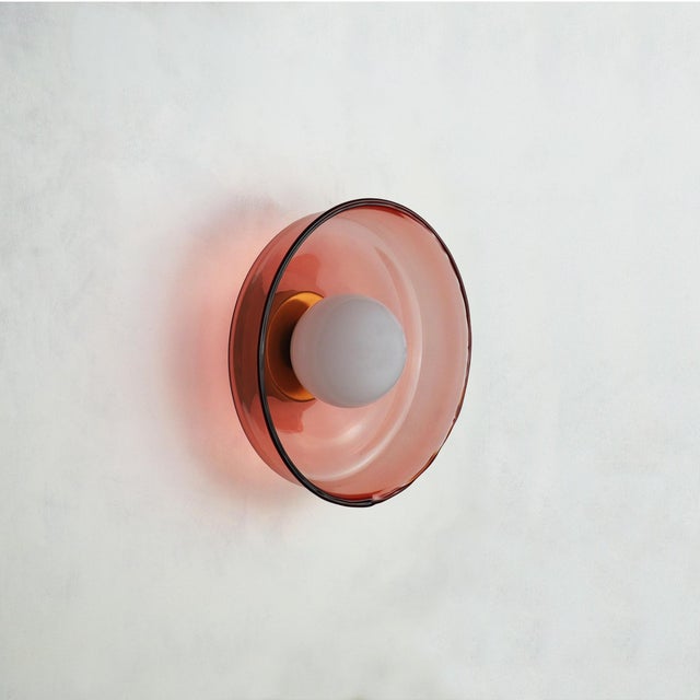 Contemporary Large Glass Wall Lamp by Naama Hofman For Sale - Image 3 of 5