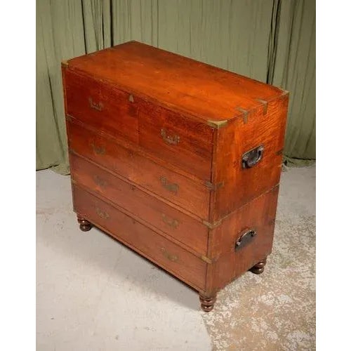 Anglo Indian Teak Secretaire, 1870 For Sale - Image 9 of 12