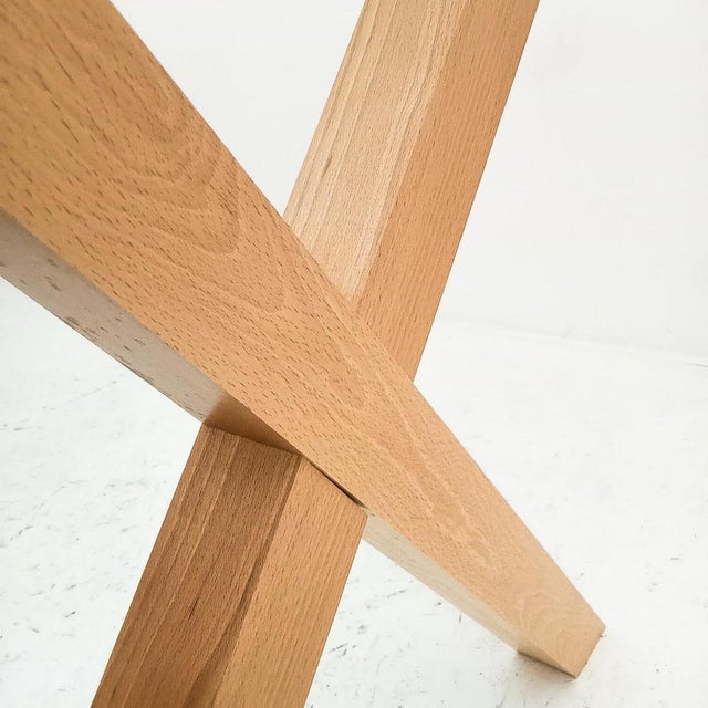 Wooden Dining Table with Glass Top For Sale - Image 12 of 18