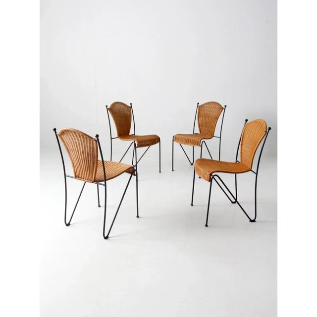Wood Set of 4 Frederic Weinberg Style Side Chairs Ca 1960 For Sale - Image 7 of 12
