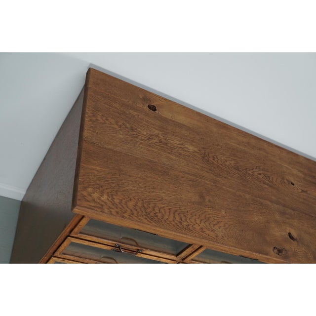 Vintage Dutch Oak Haberdashery Shop Cabinet, 1930s For Sale - Image 12 of 18