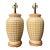 Vintage Glazed Ceramic Grid Lamps - A Pair For Sale