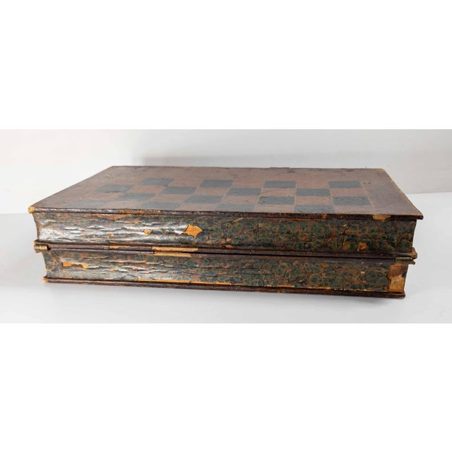 20th Century Faux Leather Book Game Box for Chess, Checkers or Backgammon For Sale - Image 10 of 13