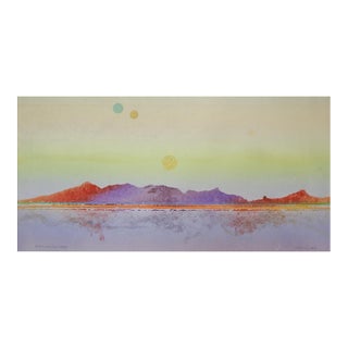 1982 Walter Crump Abstract Landscape Collograph Print For Sale