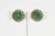 Vintage Sterling Silver and Green Jade Pierced Button Stud Earrings 70's Pair Of For Sale - Image 4 of 8