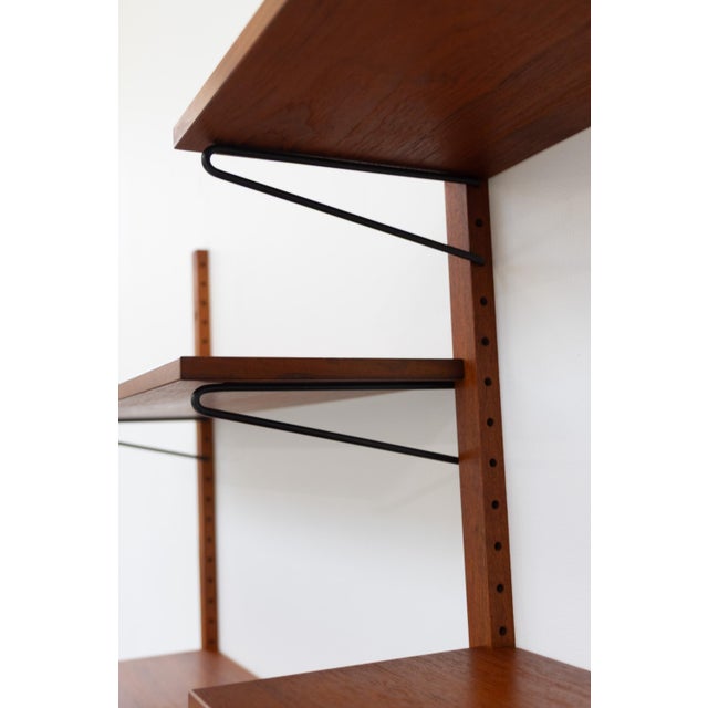 1960s Vintage Danish Wall Mounted Teak Shelving System, 1960s For Sale - Image 5 of 17